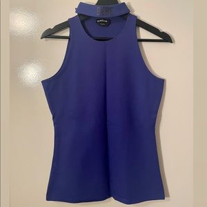 BEBE logo Blue Choker Top